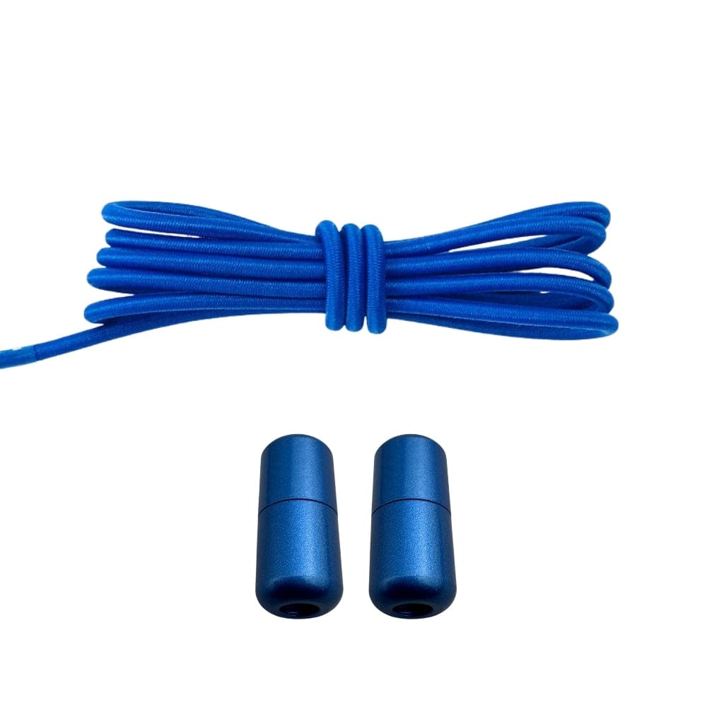 Productafbeelding van ronde elastische veters van 3 mm met capsule sluiting in de kleur blauw