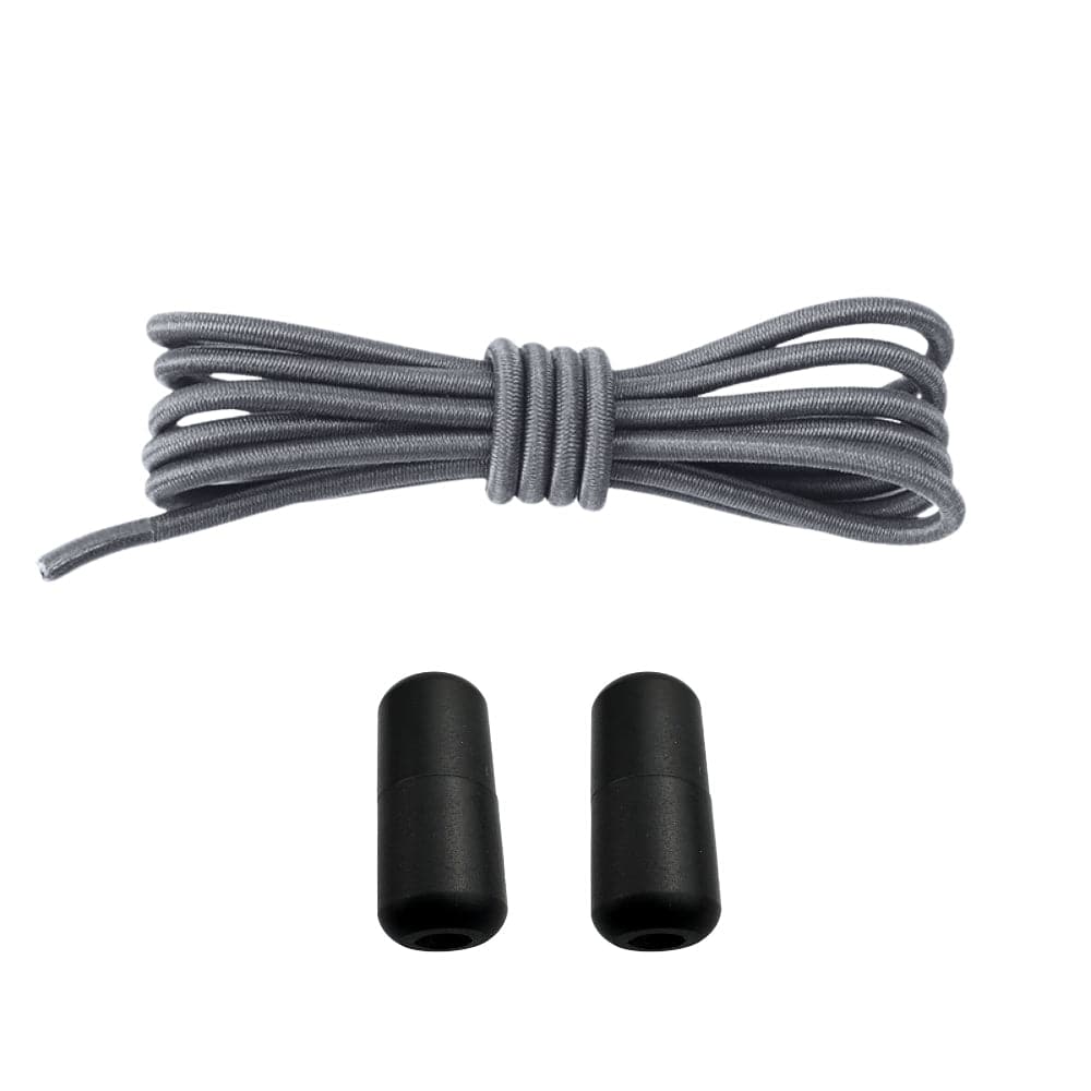 Productafbeelding van ronde elastische veters van 3 mm met capsule sluiting in de kleur donkergrijs