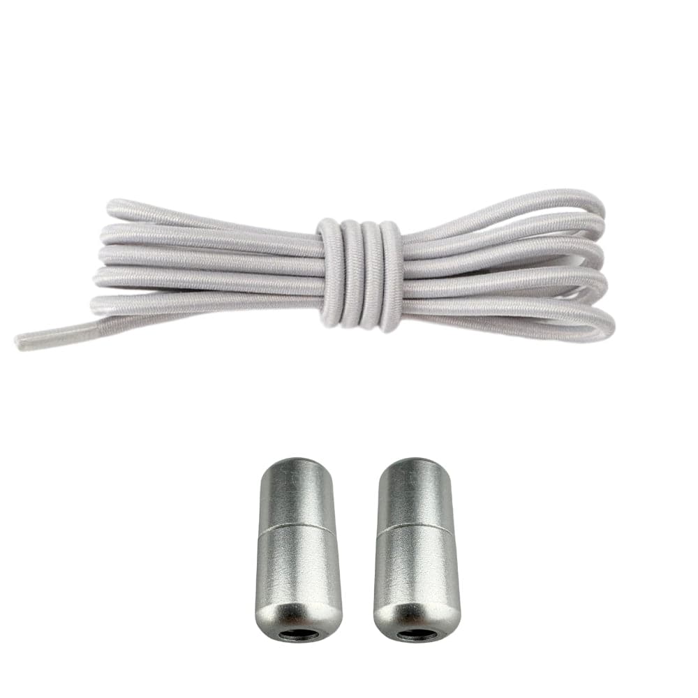 Productafbeelding van ronde elastische veters van 3 mm met capsule sluiting in de kleur grijs