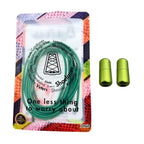 Elastische veters zonder strikken rond 3mm capsule sluiting groen in luxe verpakking