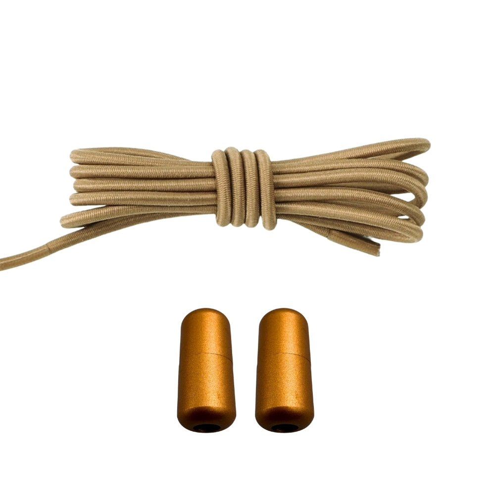 Productafbeelding van ronde elastische veters van 3 mm met capsule sluiting in de kleur khaki