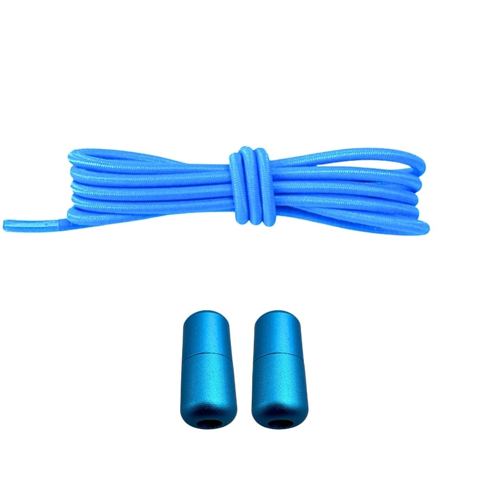 Productafbeelding van ronde elastische veters van 3 mm met capsule sluiting in de kleur lichtblauw