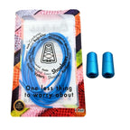 Elastische veters zonder strikken rond 3mm capsule sluiting lichtblauw in luxe verpakking