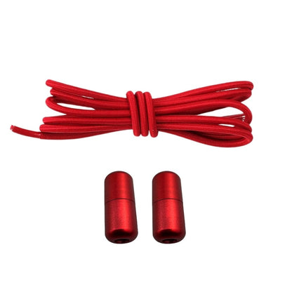 Productafbeelding van ronde elastische veters van 3 mm met capsule sluiting in de kleur rood