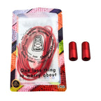 Elastische veters zonder strikken rond 3mm capsule sluiting rood in luxe verpakking