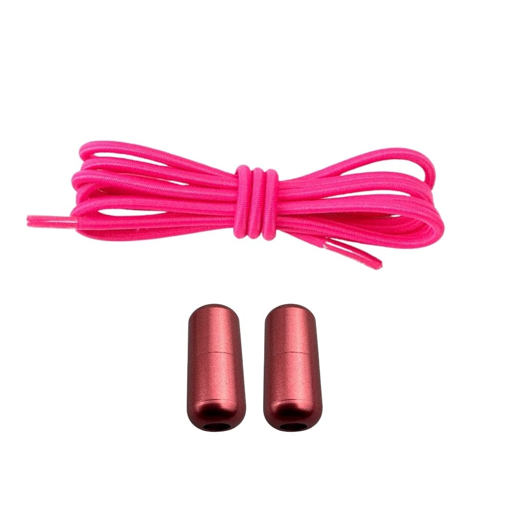 Productafbeelding van ronde elastische veters van 3 mm met capsule sluiting in de kleur rozenrood