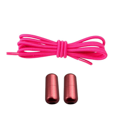 Productafbeelding van ronde elastische veters van 3 mm met capsule sluiting in de kleur rozenrood