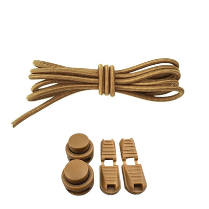 Productafbeelding van ronde elastische veters van 3 mm met lock sluiting in de kleur bruin