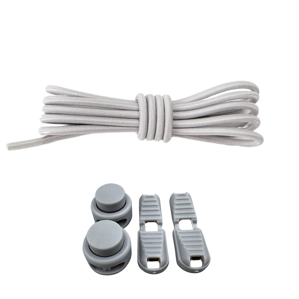 Productafbeelding van ronde elastische veters van 3 mm met lock sluiting in de kleur grijs