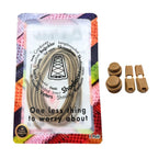 Elastische veters zonder strikken rond 3mm lock sluiting khaki in luxe verpakking