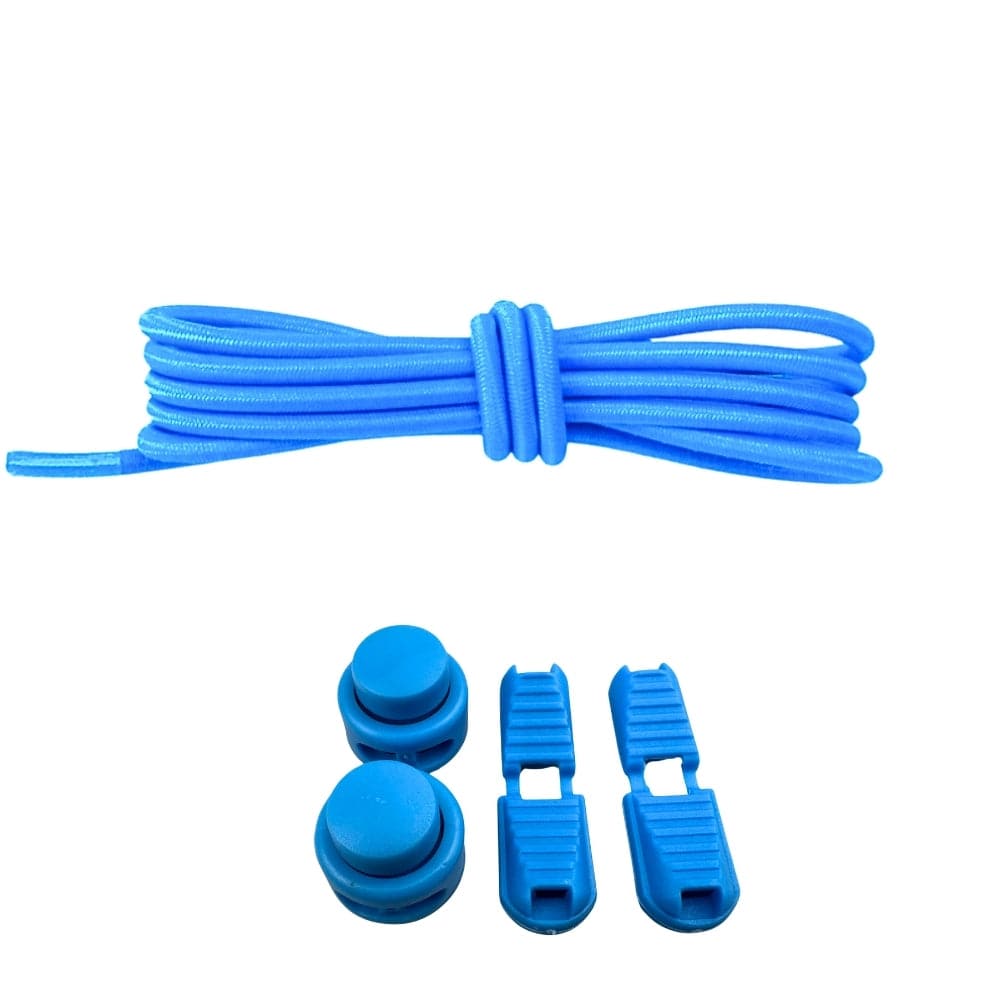 Productafbeelding van ronde elastische veters van 3 mm met lock sluiting in de kleur lichtblauw