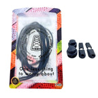 Elastische veters zonder strikken rond 3mm lock sluiting marineblauw in luxe verpakking