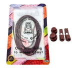 Elastische veters zonder strikken rond 3mm lock sluiting wijnrood in luxe verpakking