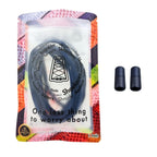 Elastische veters zonder strikken rond 5mm capsule sluiting marineblauw in luxe verpakking