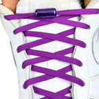 Elastische veters zonder strikken rond 5mm capsule sluiting paars met stretch uitgerekt