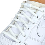 Elastische veters zonder strikken rond 5mm capsule sluiting wit geregen in witte Nike Air Force 1