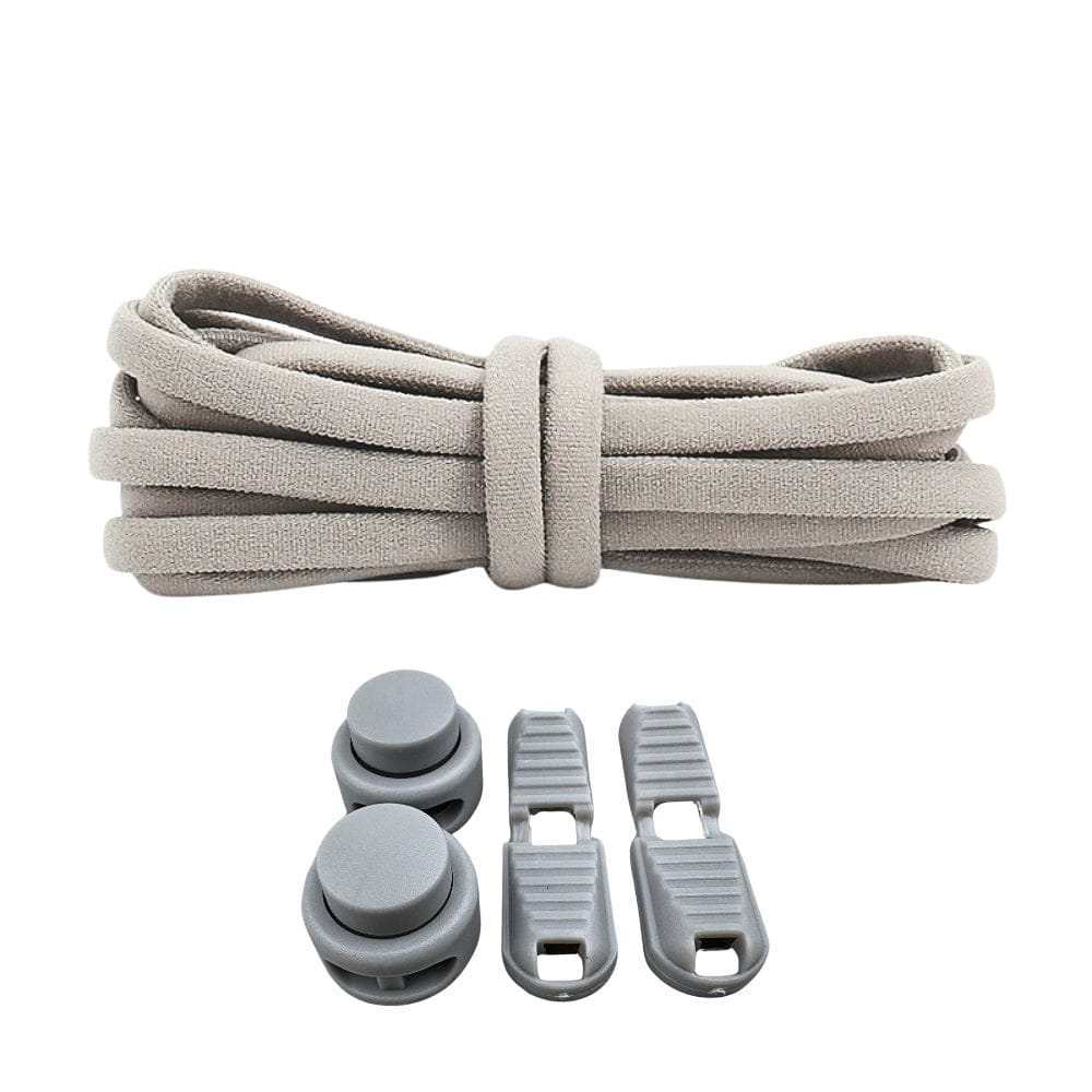 Productafbeelding van ronde elastische veters van 5 mm met lock sluiting in de kleur grijs