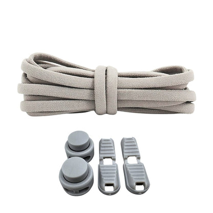 Productafbeelding van ronde elastische veters van 5 mm met lock sluiting in de kleur grijs