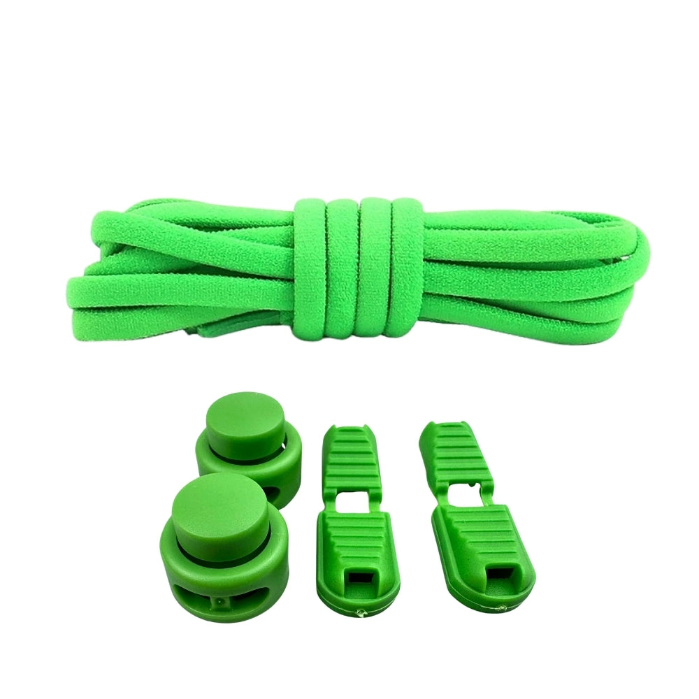 Productafbeelding van ronde elastische veters van 5 mm met lock sluiting in de kleur groen