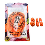 Elastische veters zonder strikken rond 5mm lock sluiting oranje in luxe verpakking