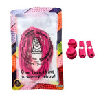 Elastische veters zonder strikken rond 5mm lock sluiting rozenrood in luxe verpakking