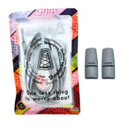 Elastische veters zonder strikken tie-dye 9mm magnetische sluiting grijs in luxe verpakking