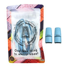 Elastische veters zonder strikken tie-dye 9mm magnetische sluiting hemelsblauw in luxe verpakking