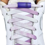 Elastische veters zonder strikken tie-dye 9mm magnetische sluiting paars met stretch uitgerekt