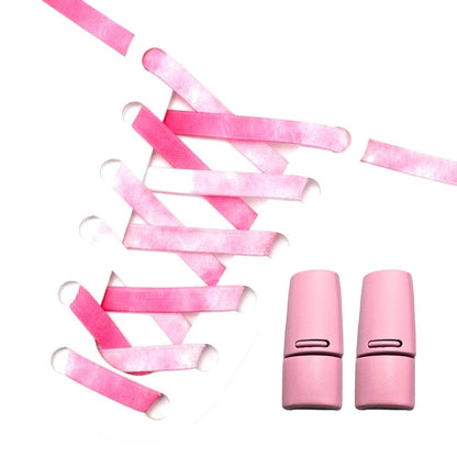 Productafbeelding van tie-dye elastische veters met magneetsluiting in de kleur roze