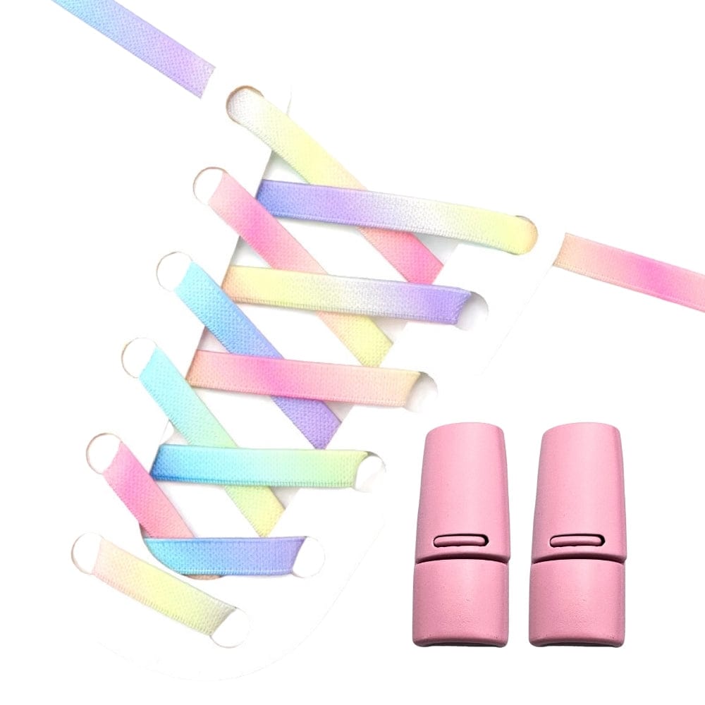 Productafbeelding van tie-dye elastische veters met magneetsluiting in de kleur snoepkleur