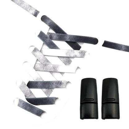 Productafbeelding van tie-dye elastische veters met magneetsluiting in de kleur zwart-wit