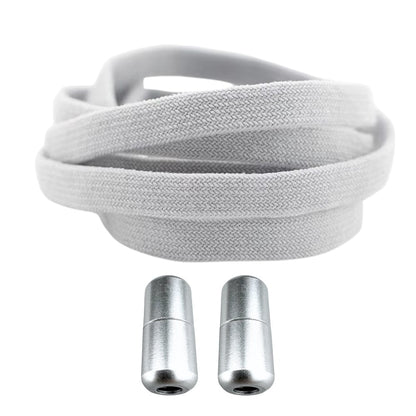 Productafbeelding van vintage elastische veters van 8 mm met capsule sluiting in de kleur grijs