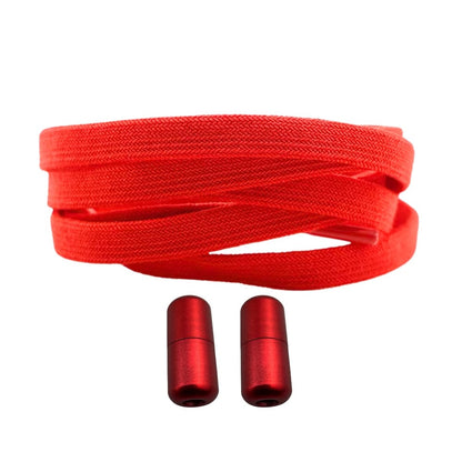 Productafbeelding van vintage elastische veters van 8 mm met capsule sluiting in de kleur rood