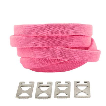 Productafbeelding van vintage elastische veters van 8 mm met clipjes in de kleur fuchsia