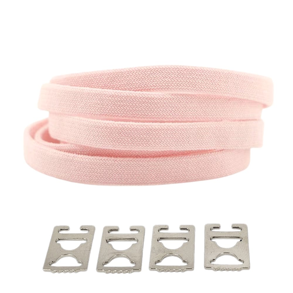 Productafbeelding van vintage elastische veters van 8 mm met clipjes in de kleur roze