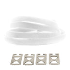 Productafbeelding van vintage elastische veters van 8 mm met clipjes in de kleur wit