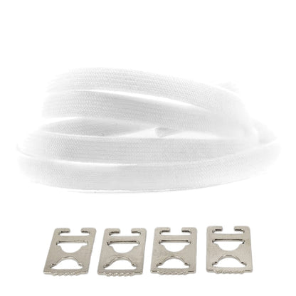 Productafbeelding van vintage elastische veters van 8 mm met clipjes in de kleur wit