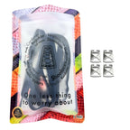 Elastische veters zonder strikken vintage 8mm onzichtbare clipjes marineblauw in luxe verpakking