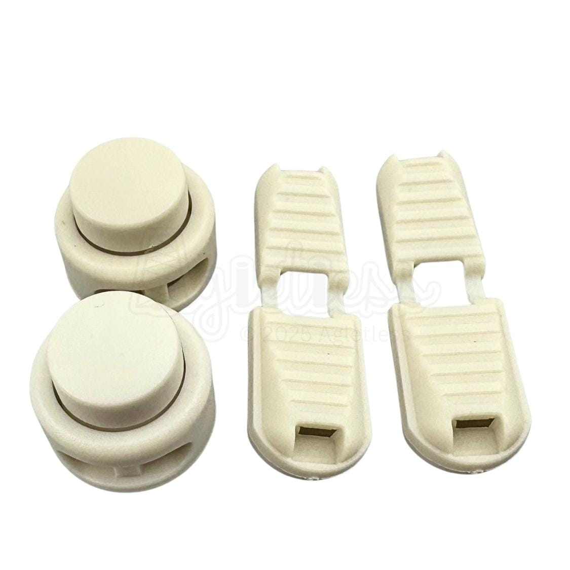 Elastische veters lock sluiting beige geschikt voor elastische veters van 3 tot 5 mm breed