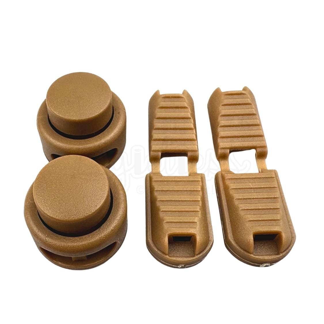 Elastische veters lock sluiting khaki geschikt voor elastische veters van 3 tot 5 mm breed