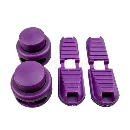 Elastische veters lock sluiting paars geschikt voor elastische veters van 3 tot 5 mm breed