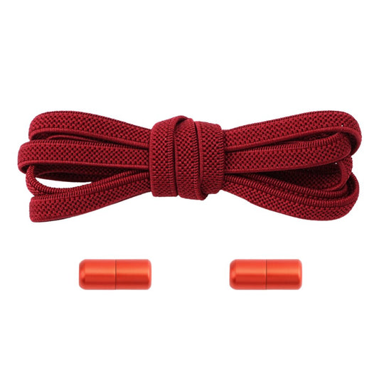 Elastische veters wijnrood plat 6mm met draaicapsule sluiting voor nette en casual schoenen