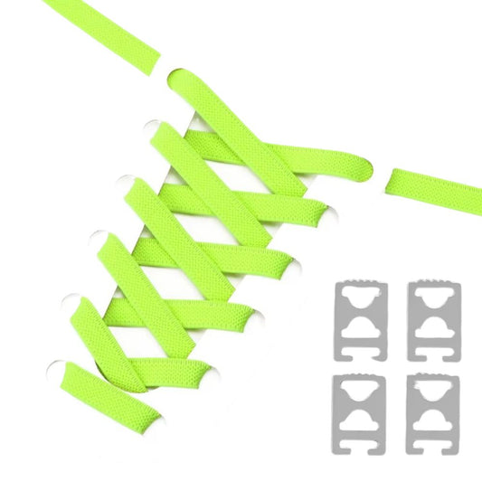 Fluorescerend groene elastische veters 9 mm met onzichtbare clip en anti-slip structuur voor een energieke stijl