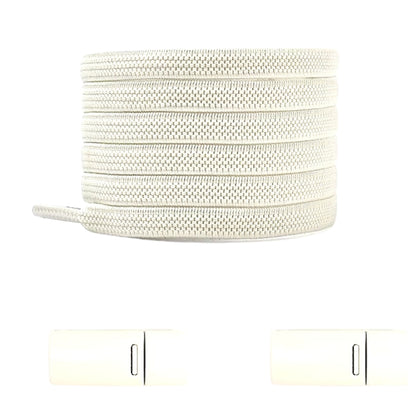 Beige natural-look no-tie shoelaces with magnetic lock, subtle and elegant for every occasion.