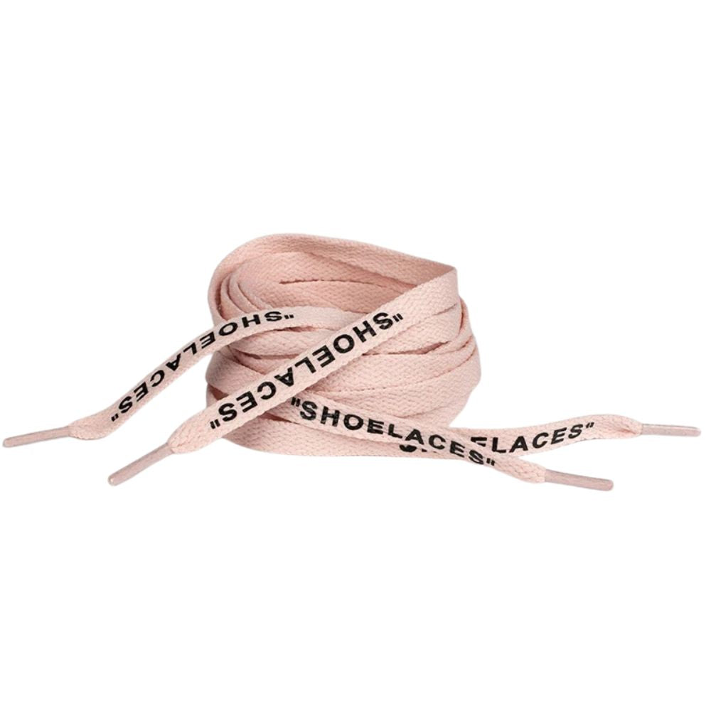 Platte Off-White Shoelaces zalmroze opgerold