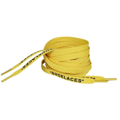 Platte Off-White Shoelaces geel opgerold