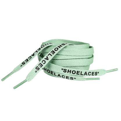 Platte Off-White Shoelaces lichtgroen opgerold