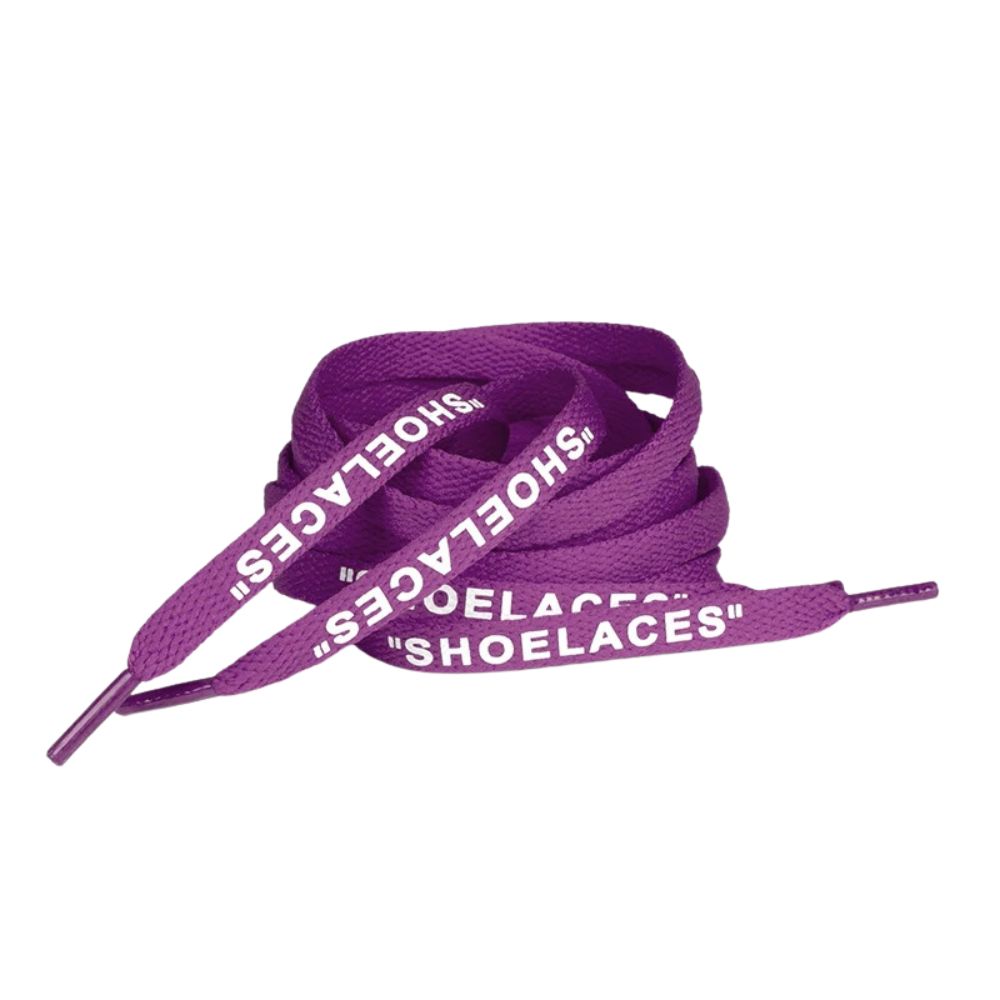 Platte Off-White Shoelaces purper opgerold