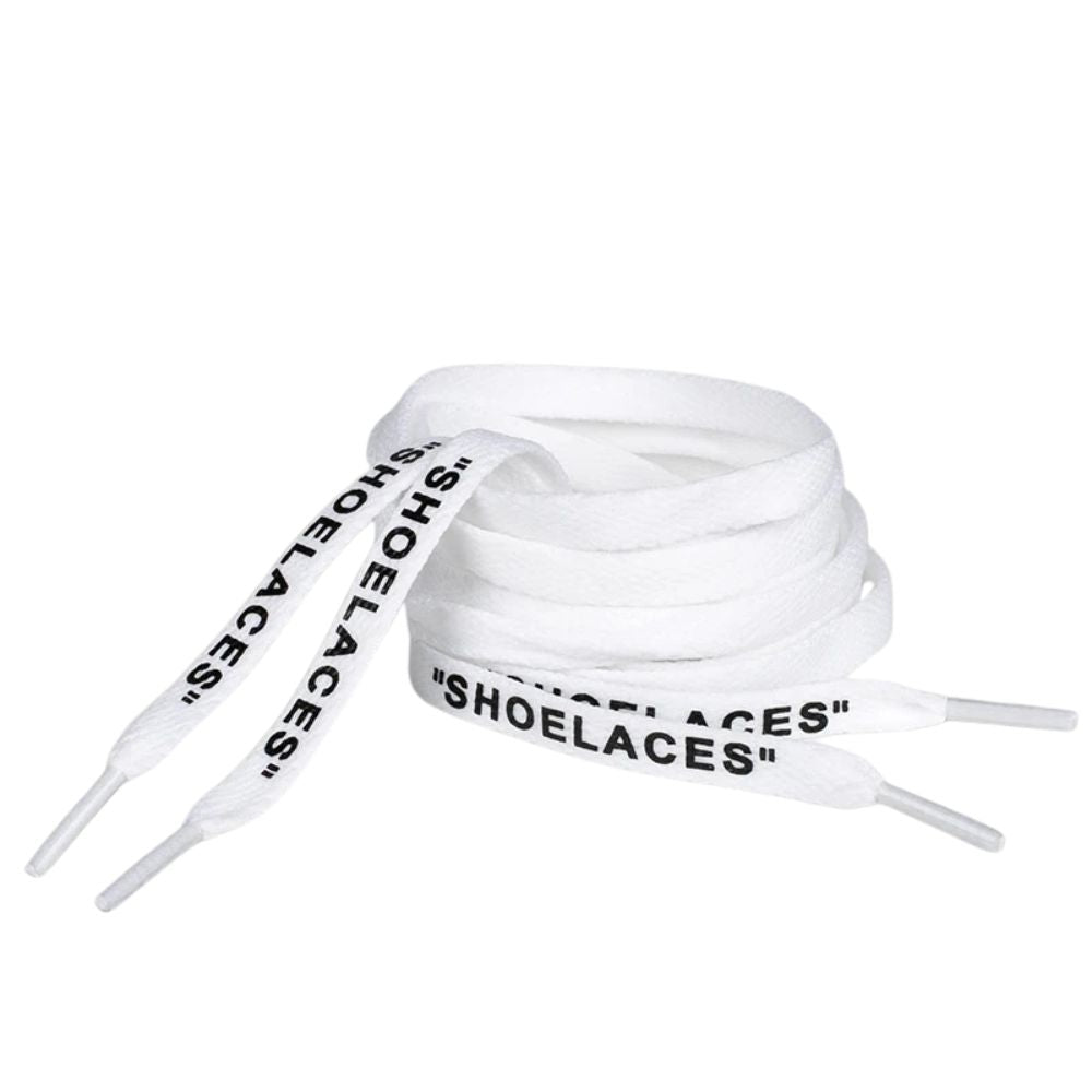 Platte Off-White Shoelaces wit opgerold