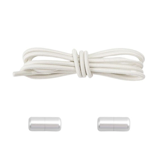Elastische veters beige dun 3mm met draaicapsule sluiting voor nette schoenen en casual sneakers